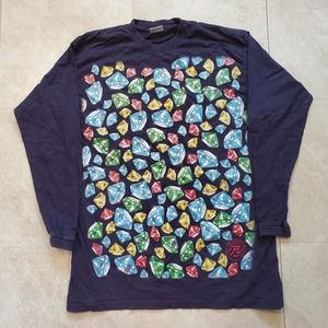 Vintage Ocean Bay Artwear Diamonds Ruby Emeralds Gems Street Shirt Men's Size XL